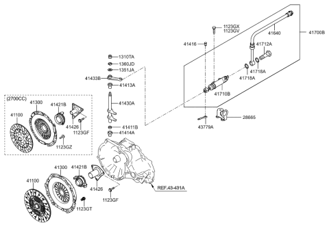 2018 Hyundai Santa Fe  Sleeve-Release Bearing Diagram for 4142628510