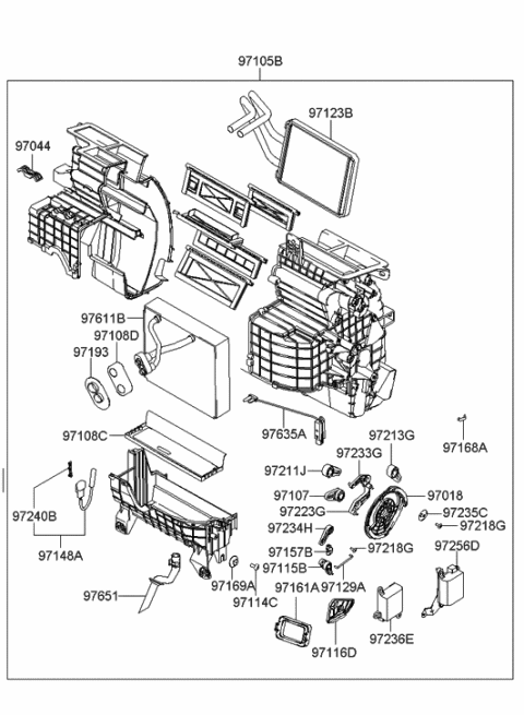 2016 Hyundai Santa Fe  Hose-Drain Diagram for 971732D000