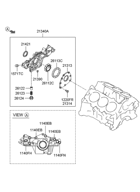 2016 Hyundai Santa Fe Gasket-Front Case Diagram for 2141123000