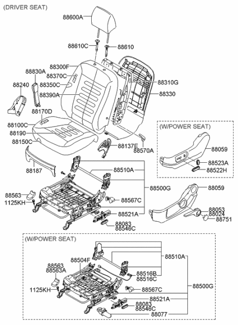 2020 Hyundai Sonata  Shield Cover-Front Seat, LH Diagram for 880500W000J4