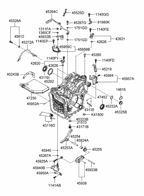 2020 Hyundai Sonata Packing Diagram for K995641800