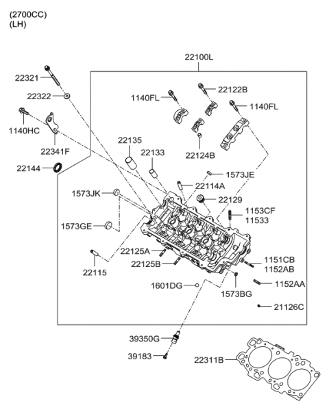 2020 Hyundai Sonata Bolt Diagram for 1140410226K