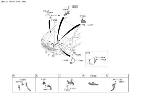 2009 Hyundai Accent  Wiring Assembly-T/M Gnd Diagram for 91862AA010