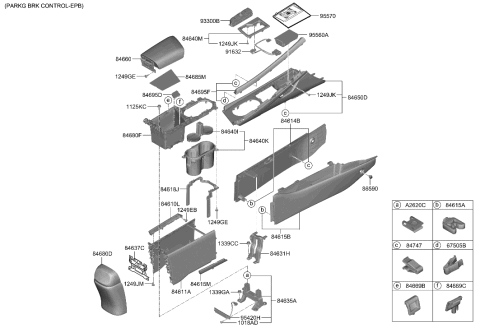 2009 Hyundai Accent  Unit Assembly-Wireless Charging Diagram for 95560AA100