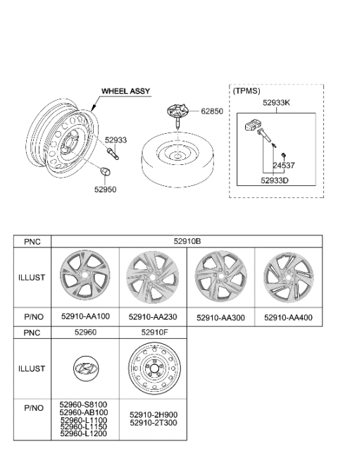 2014 Hyundai Accent  Wheel Assy-Aluminium Diagram for 52910AA230