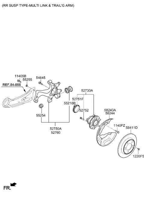 2011 Hyundai Accent  COVER-DUST RR, LH Diagram for 58243AA600
