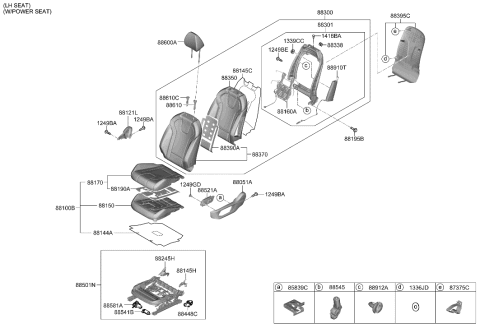 2014 Hyundai Accent  Headrest Assembly-Front Seat Diagram for 88700AA000G8S