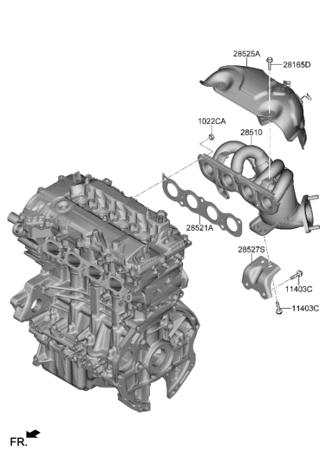 2011 Hyundai Accent  Manifold Assembly-Exhaust Diagram for 285102JCB0