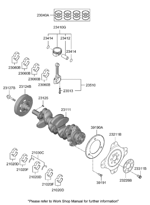 2014 Hyundai Accent  Rod Assembly-Connecting Diagram for 235102J000