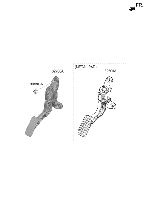 2011 Hyundai Accent  Pedal Assembly-Accelerator Diagram for 32700AA210