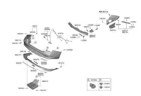 2009 Hyundai Accent  STAY-RR BUMPER LH Diagram for 86641AA900