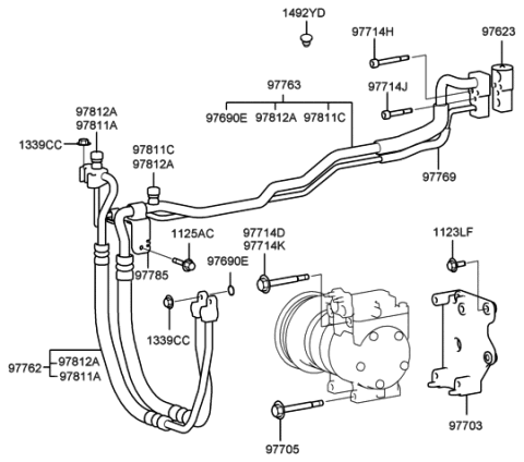 1994 Hyundai Excel Tube-Liquid Diagram for 977683D000