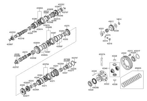 2009 Hyundai Genesis  Bearing-Input Shaft Diagram for 4325539060