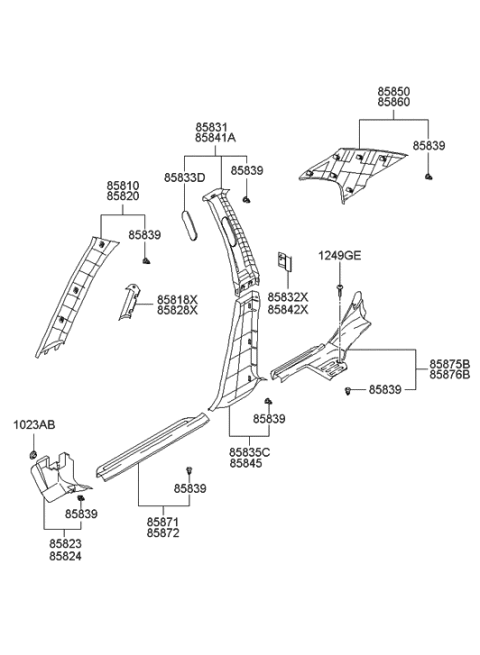 1992 Hyundai Excel Cover-Height ADJUSTER Diagram for 858333D200OI