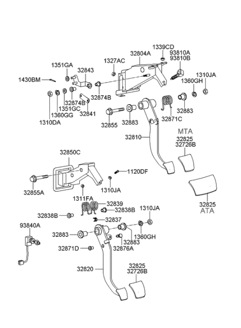 1992 Hyundai Excel  Spring-Turn Over Diagram for 3283938100