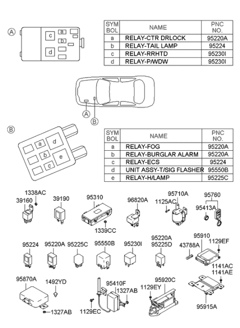 2012 Hyundai Genesis  Sensor Assembly-Satellite, RH Diagram for 959203D000