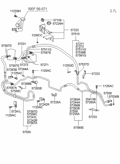 2008 Hyundai Genesis Clip-Tube Mounting Diagram for 5726938000
