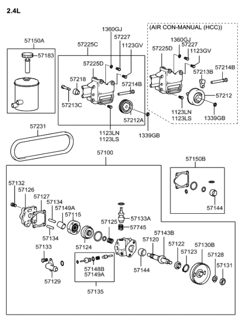 1992 Hyundai Excel  Bracket Assembly - Power Steering Oil Pump Diagram for 5720938020