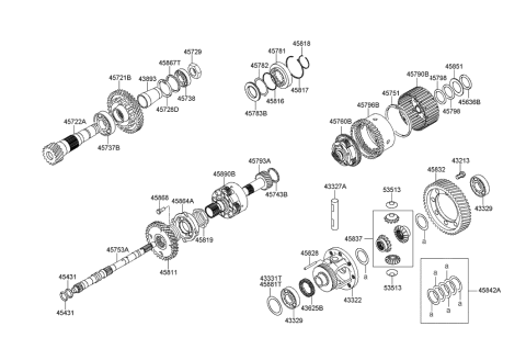 2012 Hyundai Genesis Carrier Assembly-Planet Diagram for 4576039002