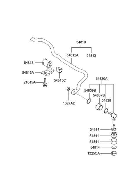 1994 Hyundai Excel  Bush-Stabilizer Bar Diagram for 5481339001