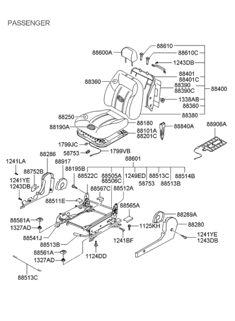 2009 Hyundai Genesis Screw-Tapping Diagram for 1243105123