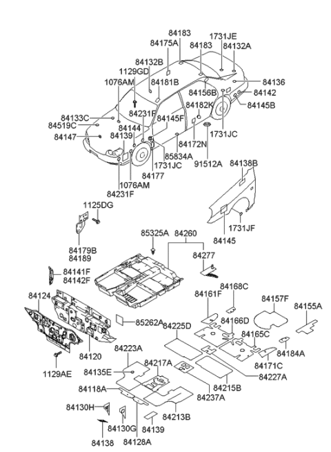 1992 Hyundai Excel Pad-Antinoise Diagram for 8418337000