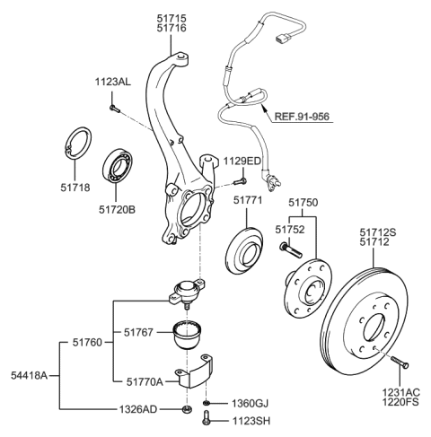 1992 Hyundai Excel  Protector-Dust Cover Diagram for 5177038000