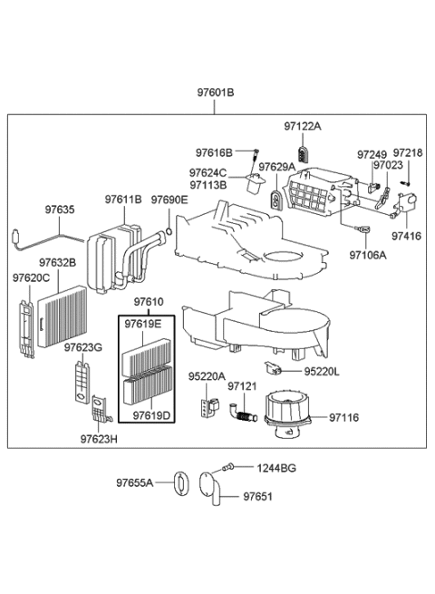 2009 Hyundai Genesis  Resistor Diagram for 9703538000