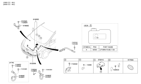 1996 Hyundai Accent  Wiring Assembly-Fem Diagram for 918713X010