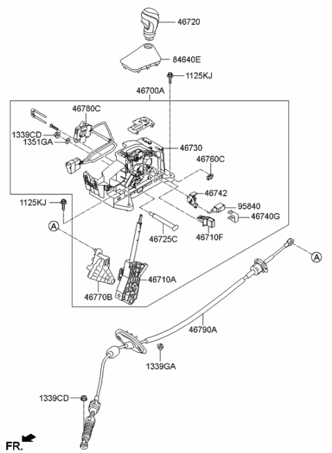 1994 Hyundai Accent  Shaft Diagram for 467253X000
