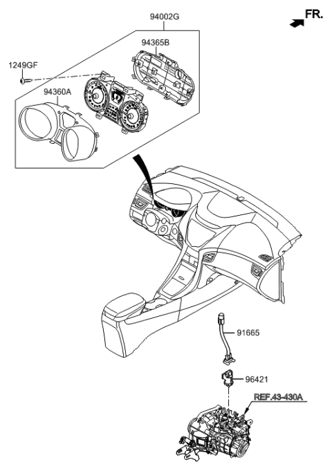 1996 Hyundai Accent Sensor Assembly-Speed Diagram for 964200X000