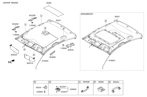 1996 Hyundai Accent Clip-Trim Mounting Diagram for 854591M000