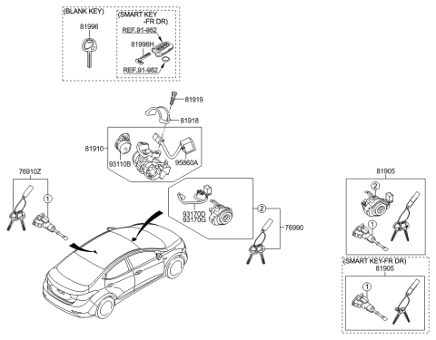 1996 Hyundai Accent  Blanking Pic Key Diagram for 81996B4520