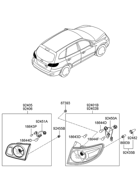 2020 Hyundai Veloster N  Lamp Assembly-Rear Combination Inside, LH Diagram for 924050W050
