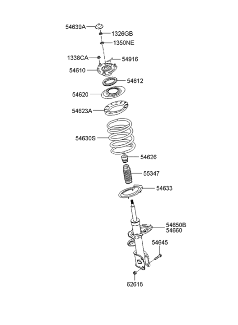 2009 Hyundai Sonata  Pad Diagram for 546190W999