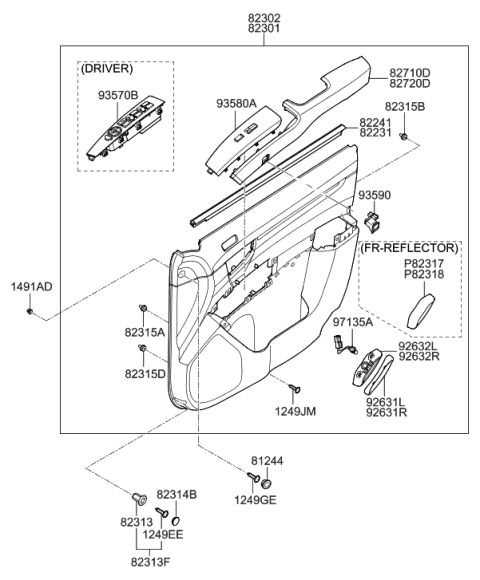 2020 Hyundai Veloster N  Lens-Door Courtesy Lamp, RH Diagram for 926412B000