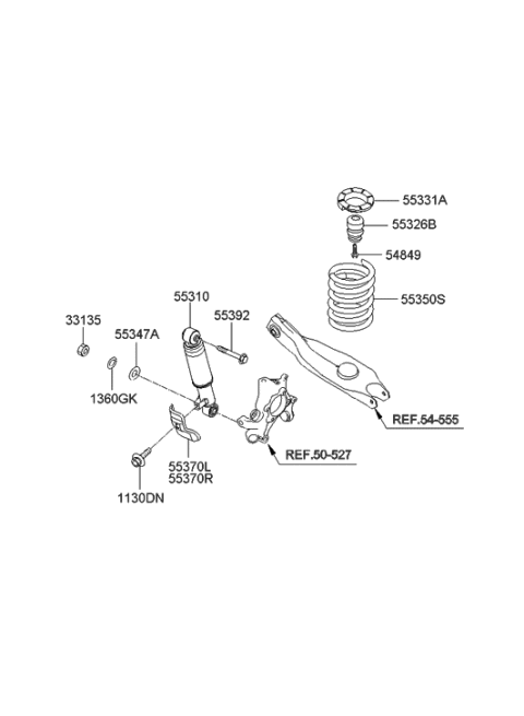 2020 Hyundai Venue  Spring-Rear Diagram for 553302B111
