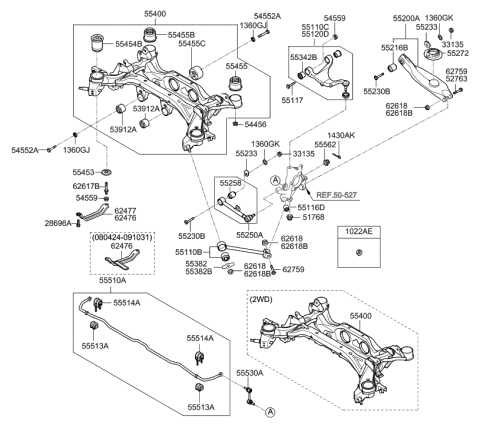 2020 Hyundai Veloster N  Arm Assembly-Rear Upper, LH Diagram for 552300W000