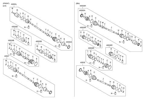 2009 Hyundai Sonata  Shaft Assembly-Drive, LH Diagram for 495000W010