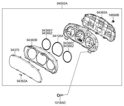 2020 Hyundai Venue  Plate-Decoration Diagram for 943612B000