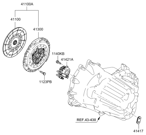 2009 Hyundai Sonata  Cover Assembly-Clutch Diagram for 4130024900