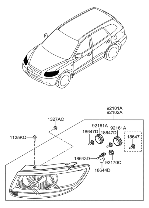 2020 Hyundai Venue Front Headlight Assembly Housing / Lens / Cover - Left Diagram for 921010W050