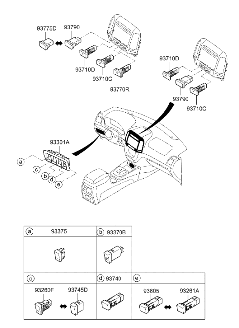 2020 Hyundai Venue Rheostat Assembly Diagram for 949502B001J4