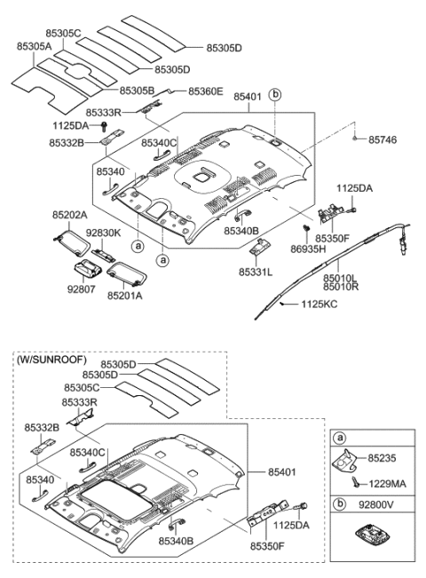 2020 Hyundai Venue Pad-Roof No.3 Diagram for 853052B200