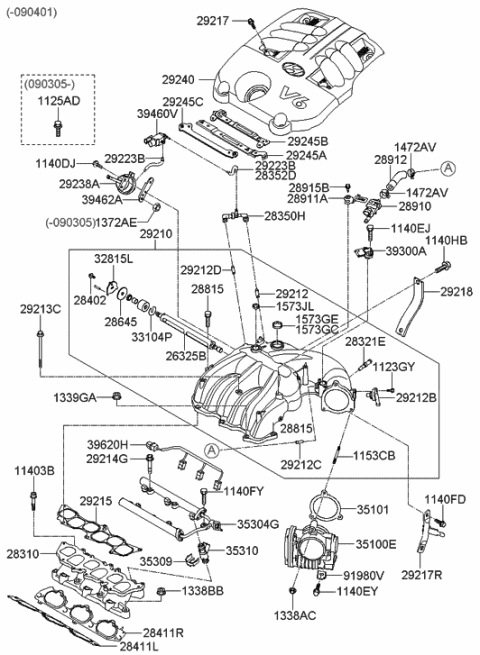 2020 Hyundai Veloster N  Gasket-Throttle Body Diagram for 351013C200