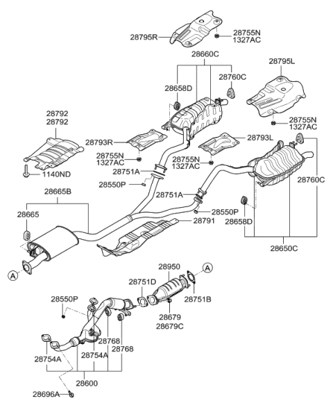 2020 Hyundai Veloster N  Heat Protector Diagram for 287702B000