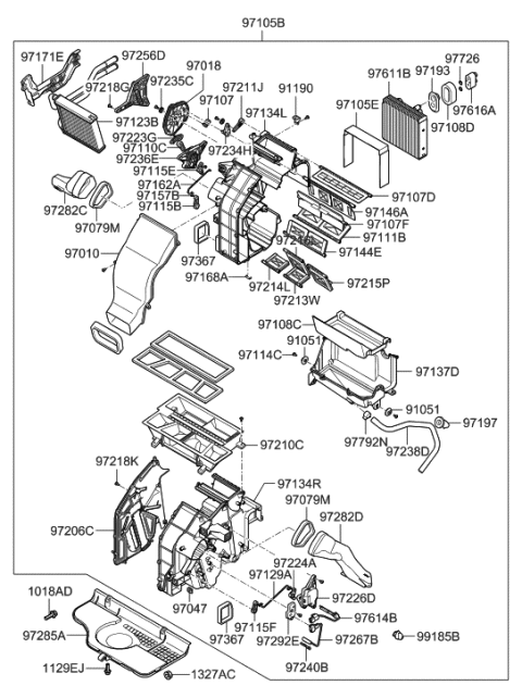 2009 Hyundai Sonata  Cover Assembly-Under Diagram for 972852B020J4