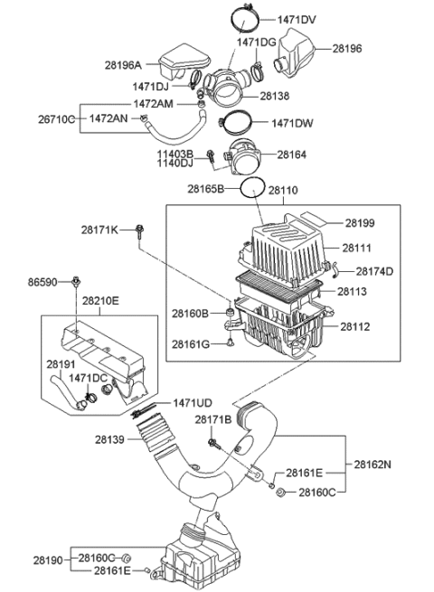 2020 Hyundai Venue  Clamp-Hose Diagram for 1471156006B