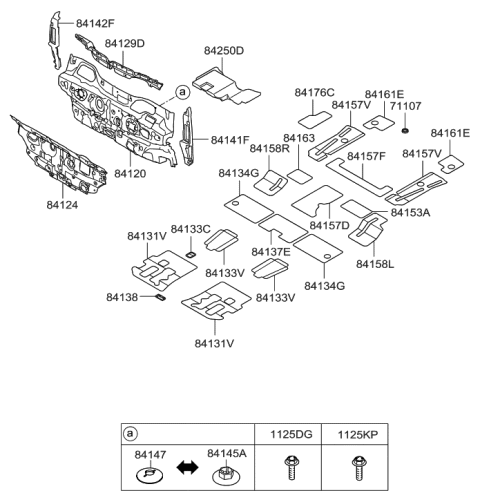 2020 Hyundai Veloster N Insulator-Dash Panel Diagram for 841240W000