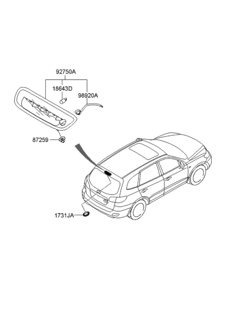 2020 Hyundai Venue  Rear Washer Nozzle Assembly Diagram for 989302B000